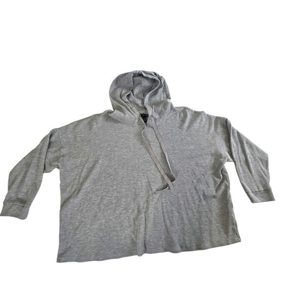 Eileen Fisher Gray Thermal Hooded Top Plus Size 2x - Picture 1 of 5